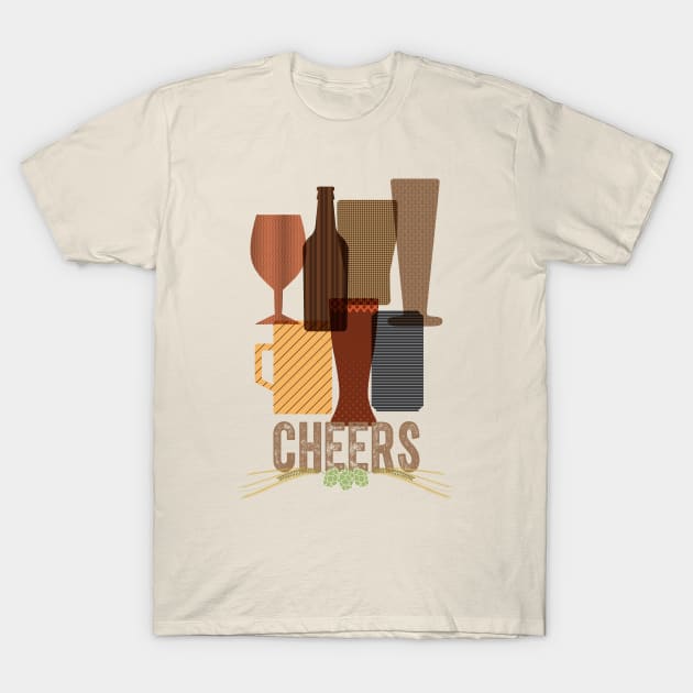 Beer Glasses Cheers type T-Shirt by Lisa